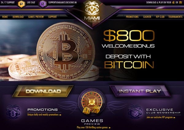 bitcoin bonus miami club casino