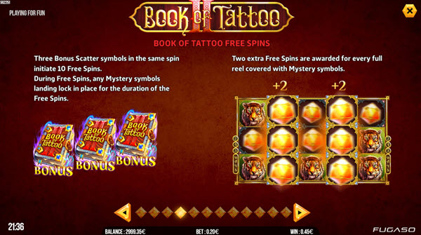 Book of tattoo 2 slots