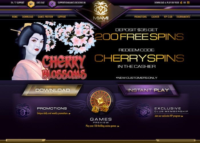 miami club casino cherry blossoms slot promo codes