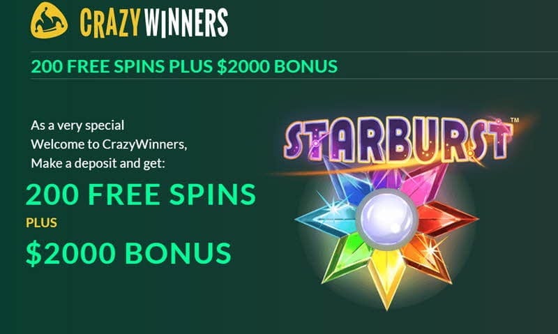 Crazy winners bonus 200 free spins plus ¥2000