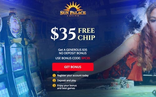 SunPalace Casino ¥35 No Deposit Bonus 